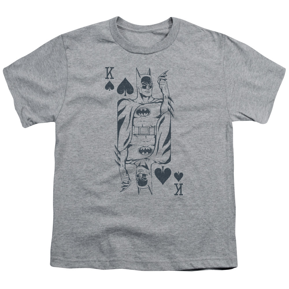 DC Comics Bat Card Kids Youth T Shirt Athletic Heather Officially Licensed