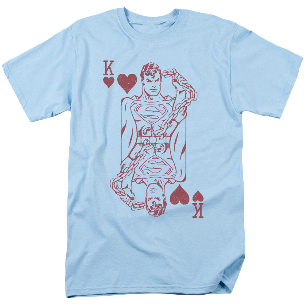 Dc Super Card Mens T Shirt Light Blue Officially Licensed