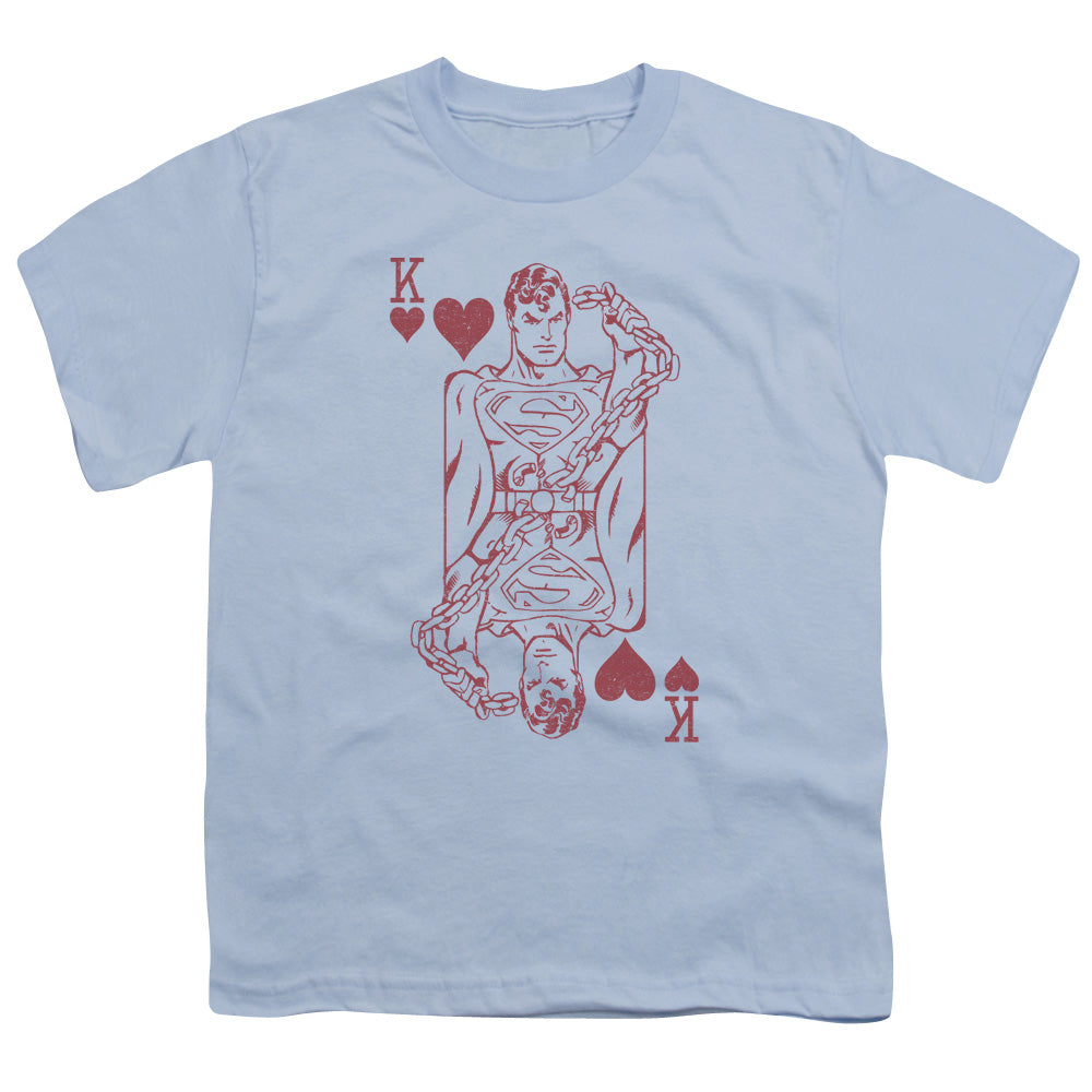 DC Comics Super Card Kids Youth T Shirt Light Blue Officially Licensed