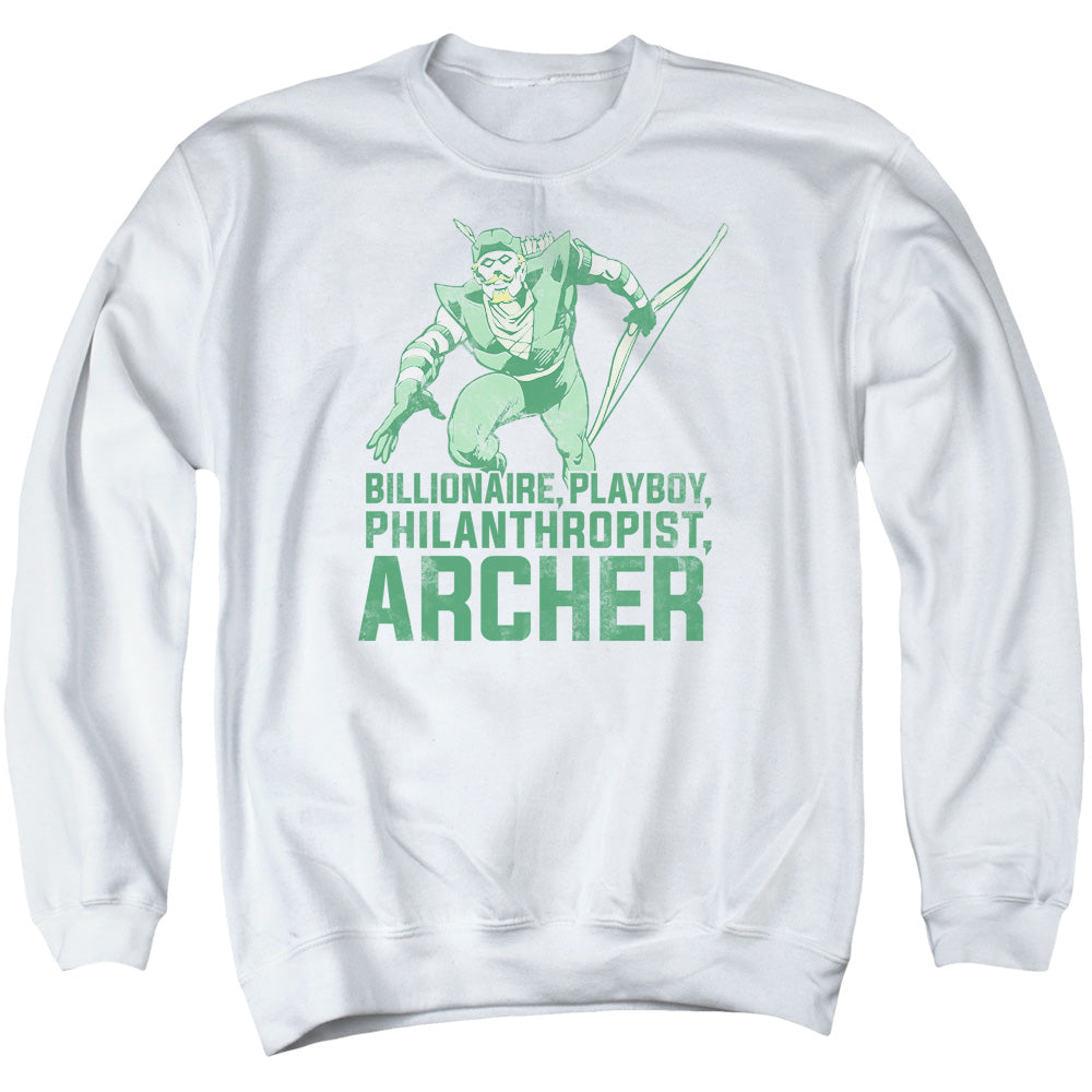 DC Comics Archer Mens Crewneck Sweatshirt White Officially Licensed