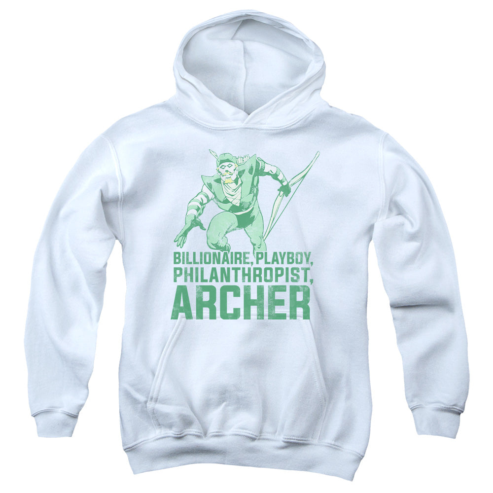 DC Comics Archer Kids Youth Hoodie White Officially Licensed