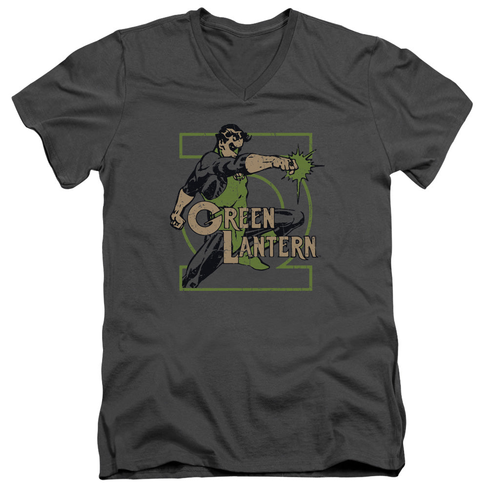 DC Comics Ring Power Mens Slim Fit V Neck T Shirt Charcoal Officially Licensed