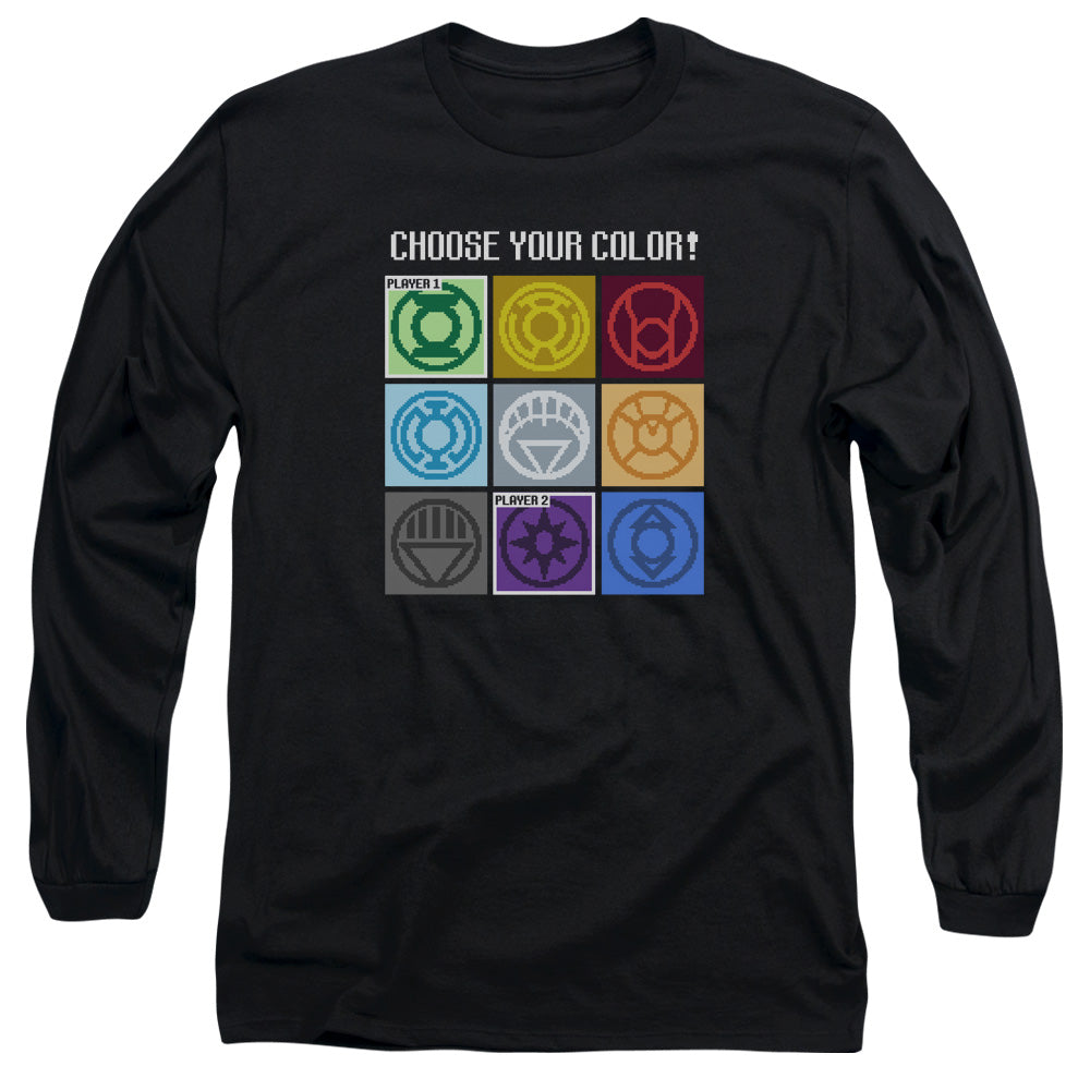 DC Comics Choose Your Color Mens Long Sleeve Shirt Black Officially Licensed