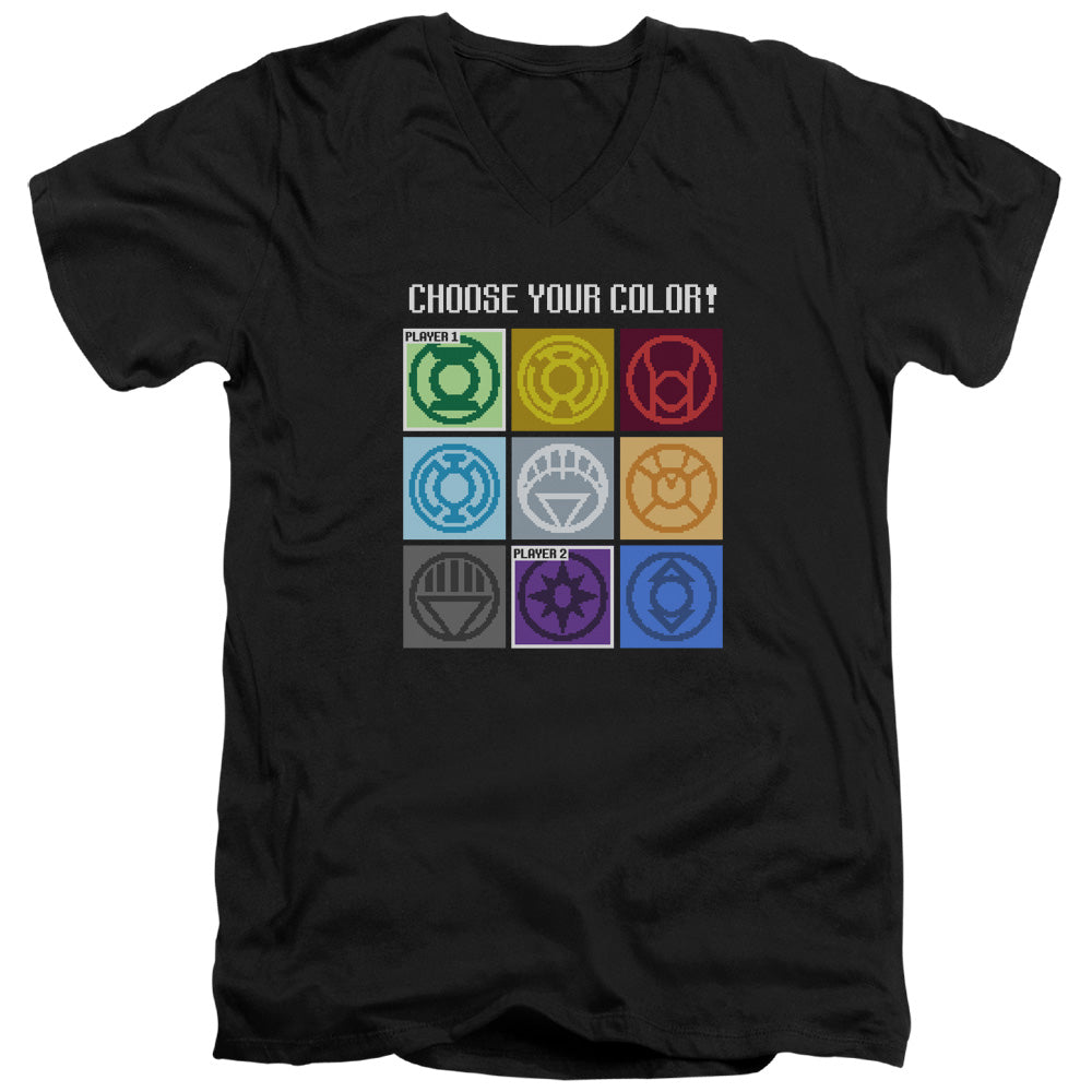 DC Comics Choose Your Color Mens Slim Fit V Neck T Shirt Black Officially Licensed