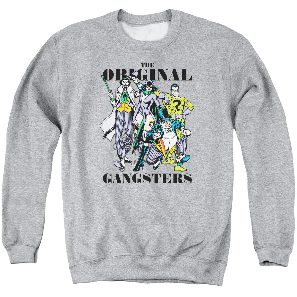 DC Comics Original Gangsters Mens Crewneck Sweatshirt Athletic Heather Officially Licensed