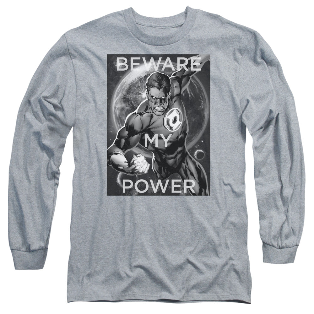 DC Comics Power Mens Long Sleeve Shirt Athletic Heather Officially Licensed