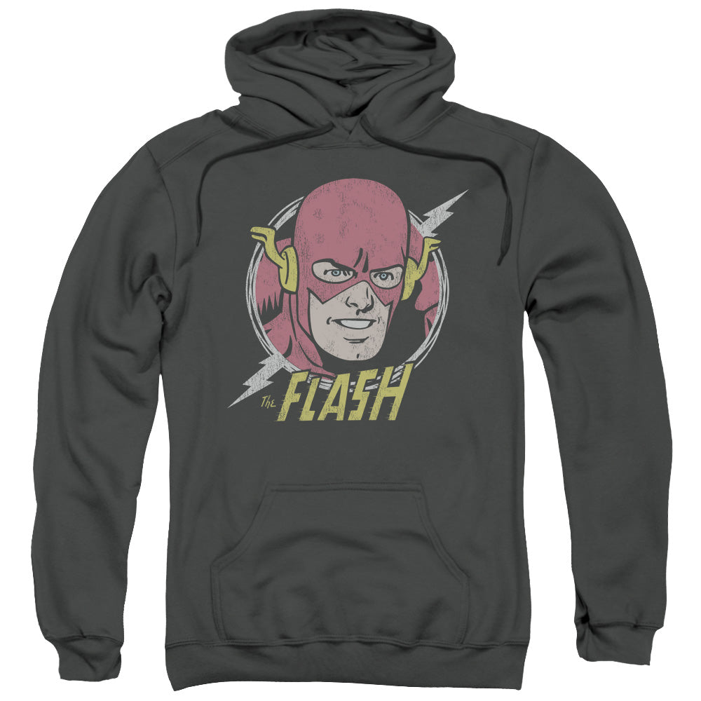 DC Comics Flash Vintage Voltage Mens Hoodie Charcoal Officially Licensed
