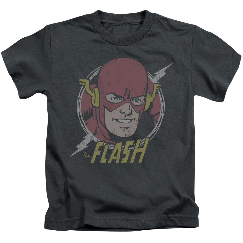 DC Comics Flash Vintage Voltage Juvenile Kids Youth T Shirt Charcoal Officially Licensed