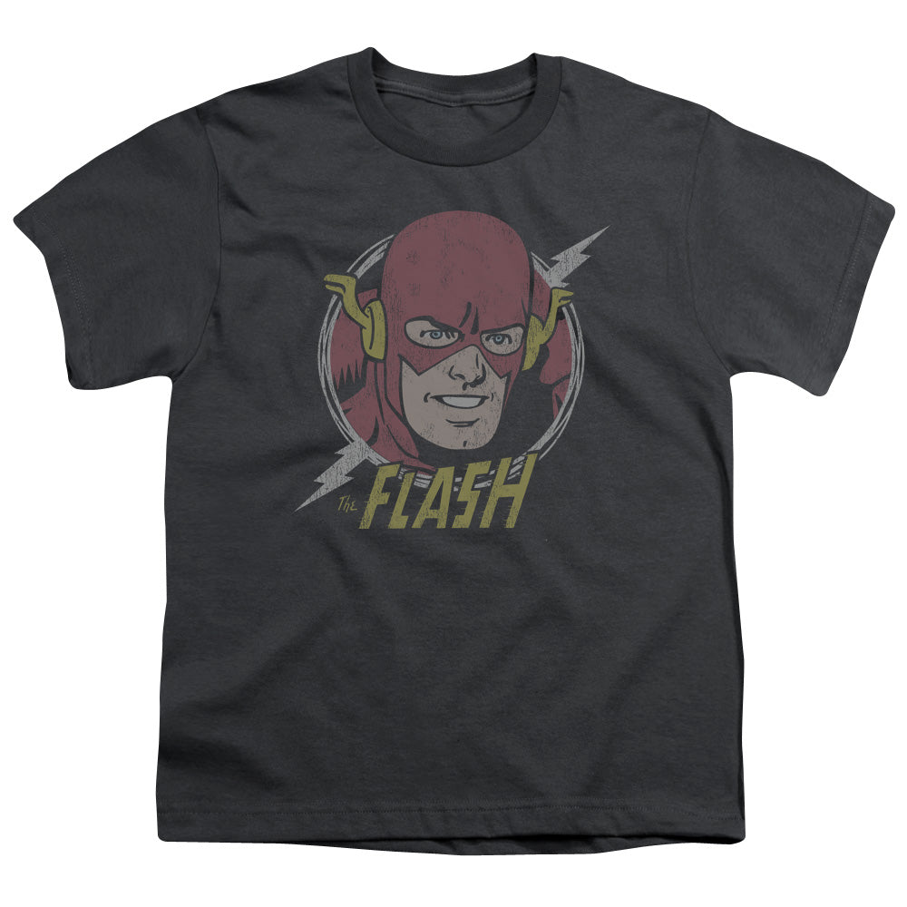 DC Comics Flash Vintage Voltage Kids Youth T Shirt Charcoal Officially Licensed