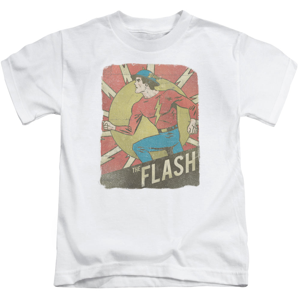 DC Comics Flash Tattered Poster Juvenile Kids Youth T Shirt White Officially Licensed