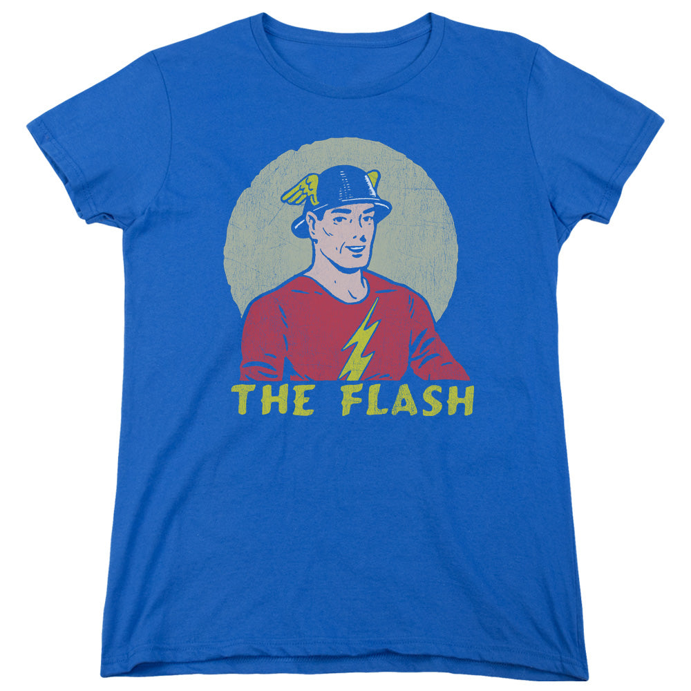 DC Comics Flash Faded Circle Womens T Shirt Royal Blue Officially Licensed