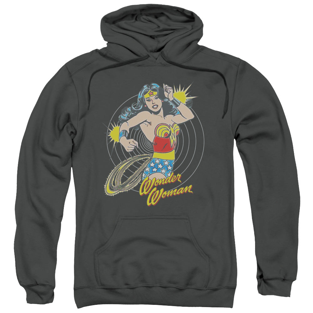 DC Comics Spinning Mens Hoodie Charcoal Officially Licensed