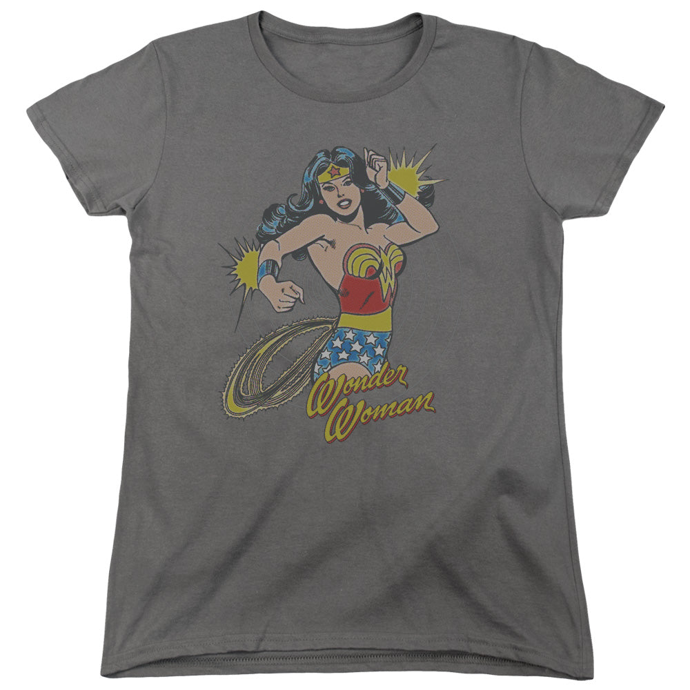 DC Comics Spinning Womens T Shirt Charcoal Officially Licensed