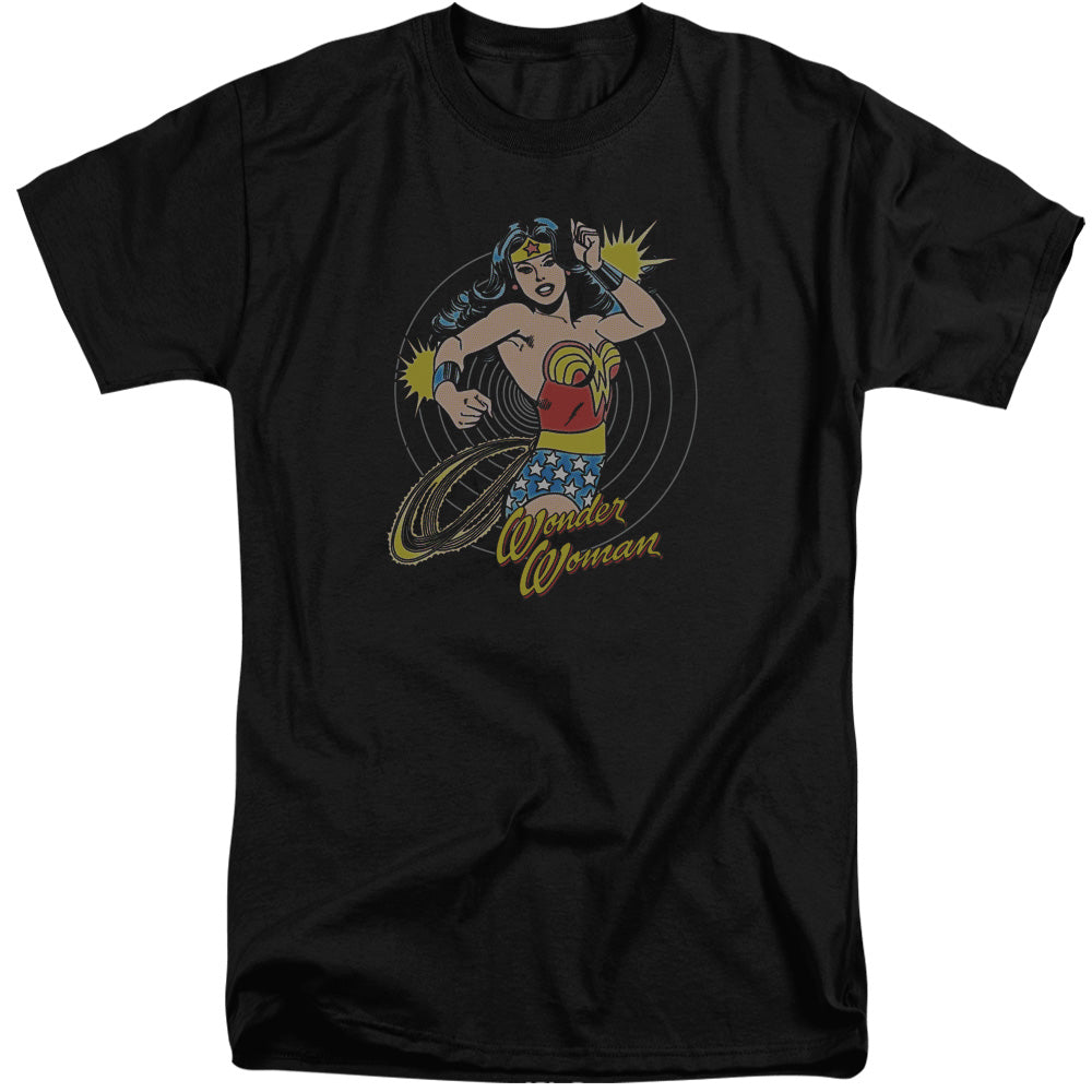DC Comics Spinning Mens Tall T Shirt Adult Tall Black Officially Licensed