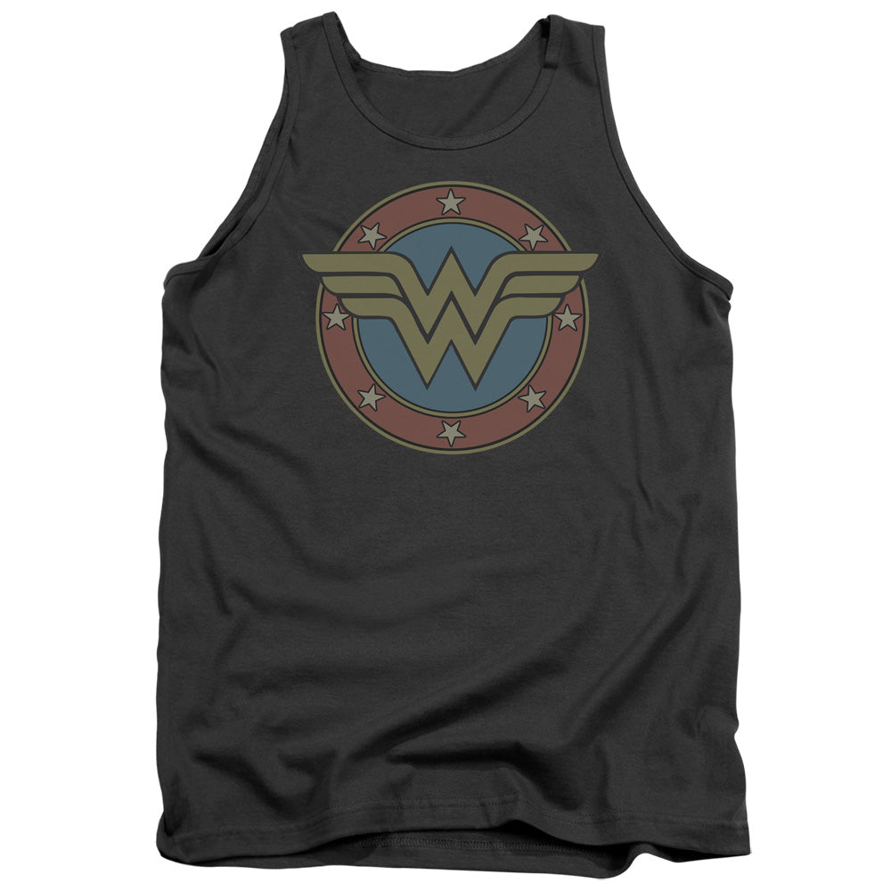 Dc Ww Vintage Emblem Mens Tank Top Shirt Charcoal Officially Licensed