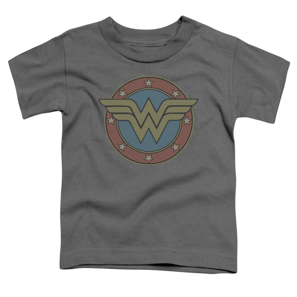 DC Comics Ww Vintage Emblem Toddler Kids Youth T Shirt Charcoal Officially Licensed