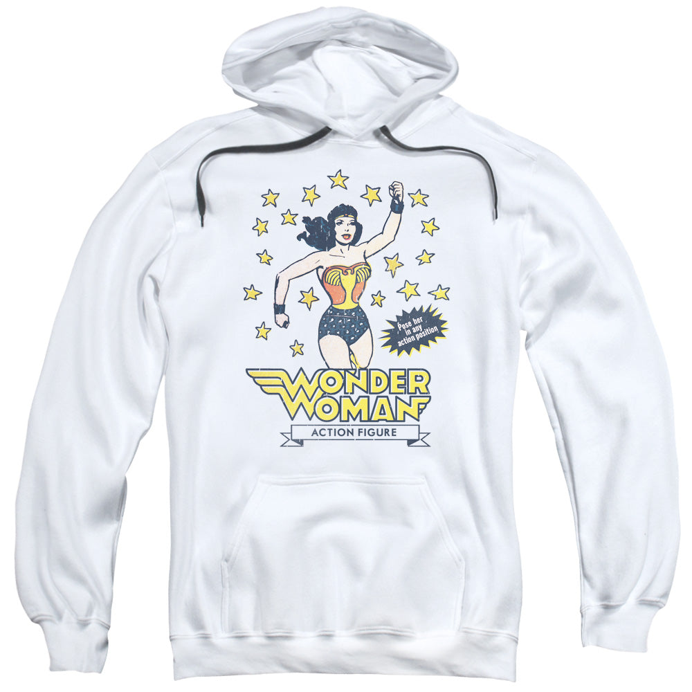 DC Comics Action Figure Mens Hoodie White Officially Licensed