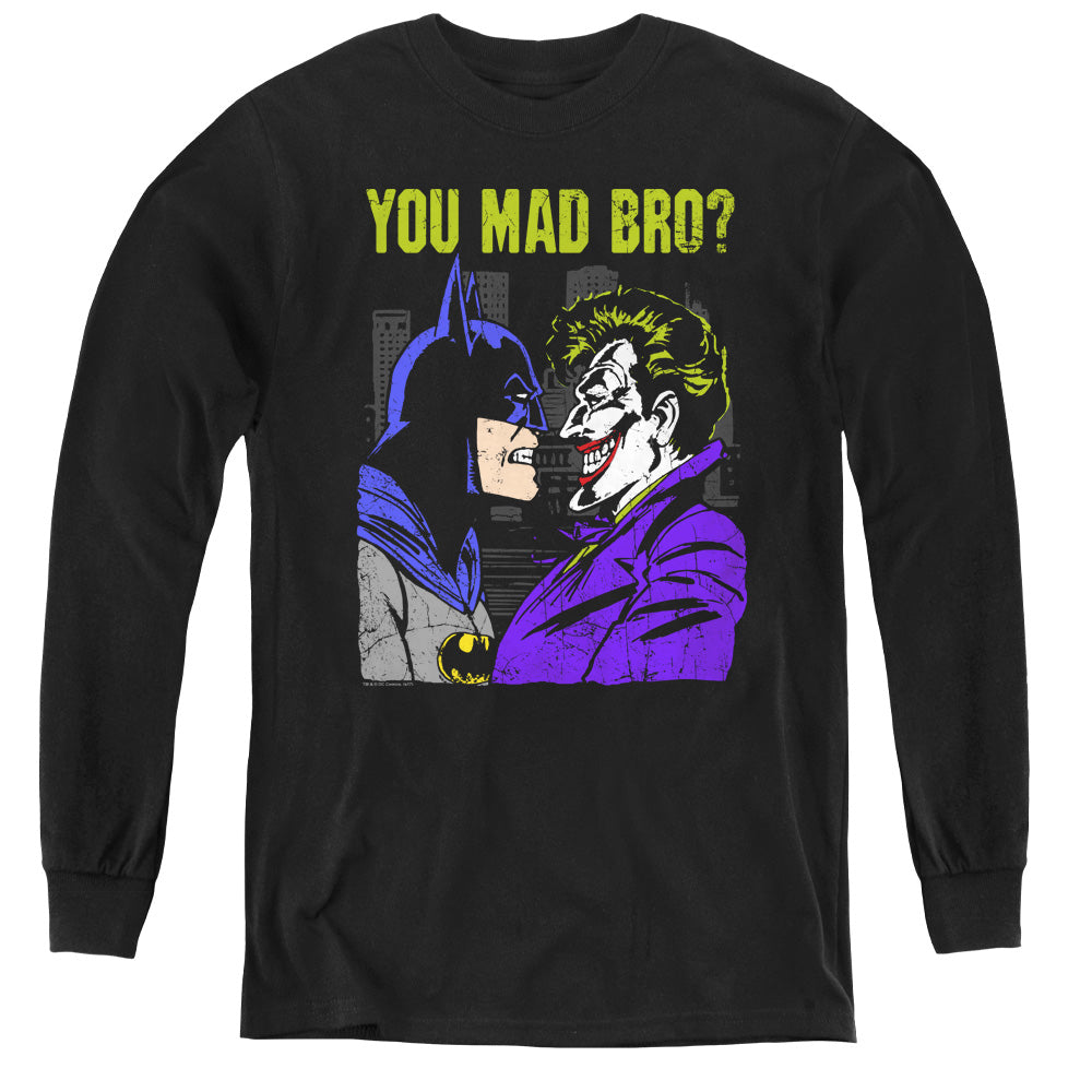 DC Comics Mad Bro Long Sleeve Kids Youth T Shirt Black Officially Licensed