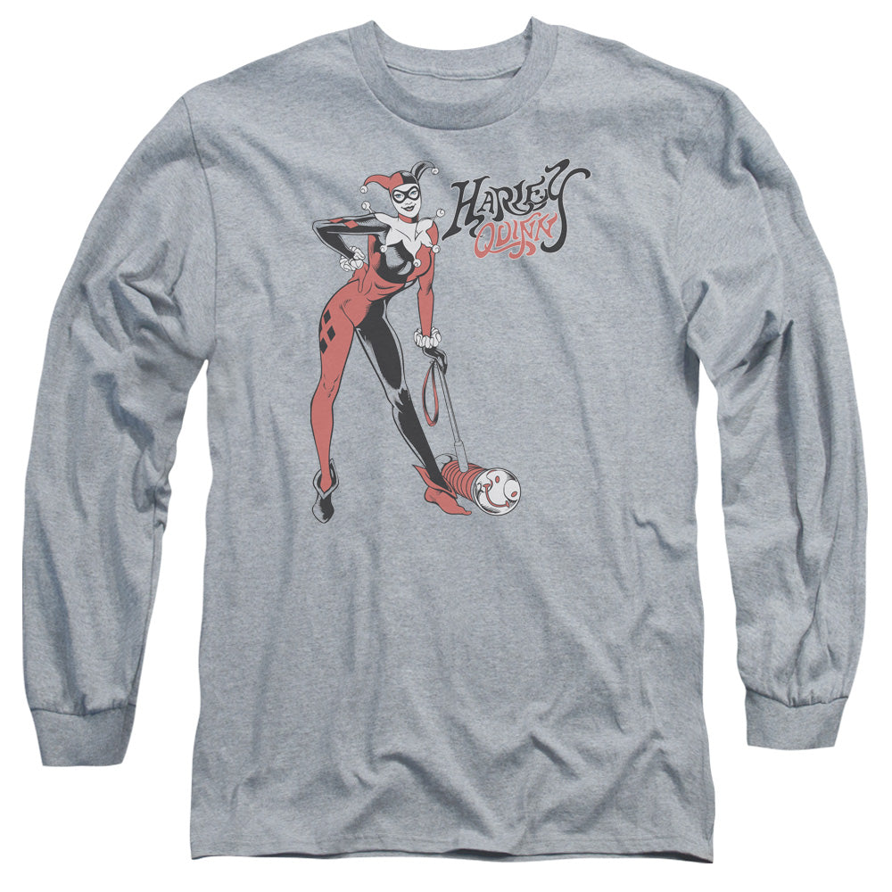 DC Comics Harley Hammer Mens Long Sleeve Shirt Athletic Heather Officially Licensed