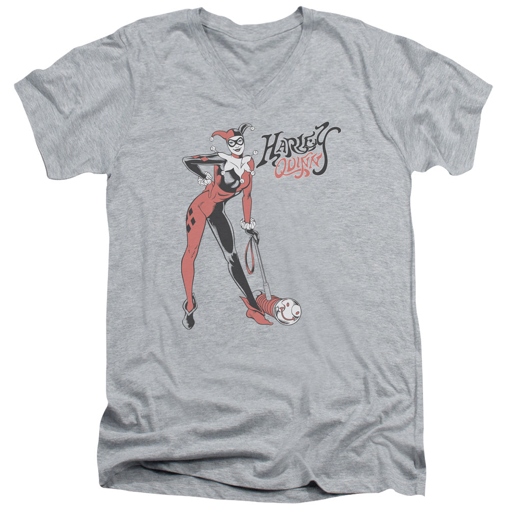 DC Comics Harley Hammer Mens Slim Fit V Neck T Shirt Athletic Heather Officially Licensed