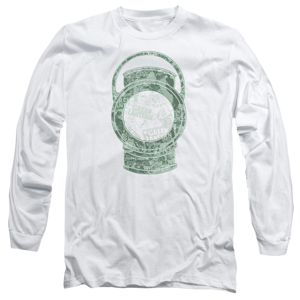 DC Comics Lantern Cover Mens Long Sleeve Shirt White Officially Licensed