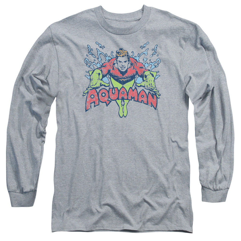 Dc Splish Splash Mens Long Sleeve Shirt Athletic Heather Officially Licensed