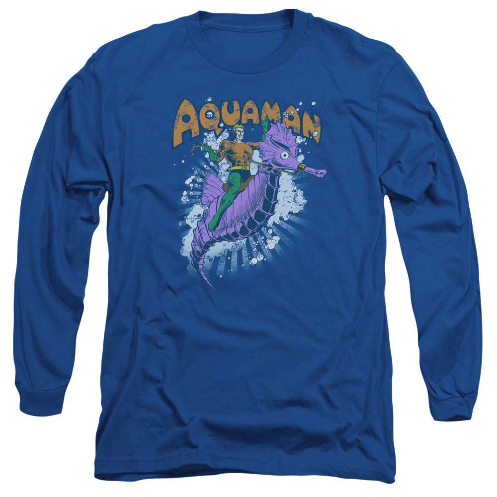 DC Comics Ride Free Mens Long Sleeve Shirt Royal Blue Officially Licensed