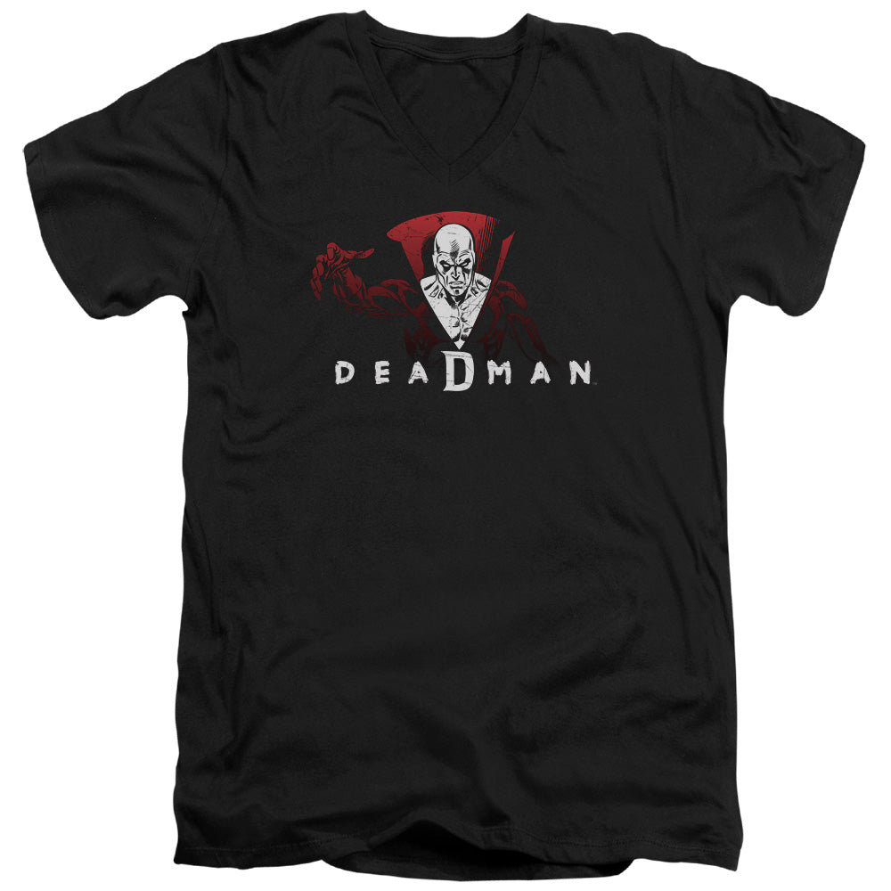 DC Comics Deadman Mens Slim Fit V Neck T Shirt Black Officially Licensed