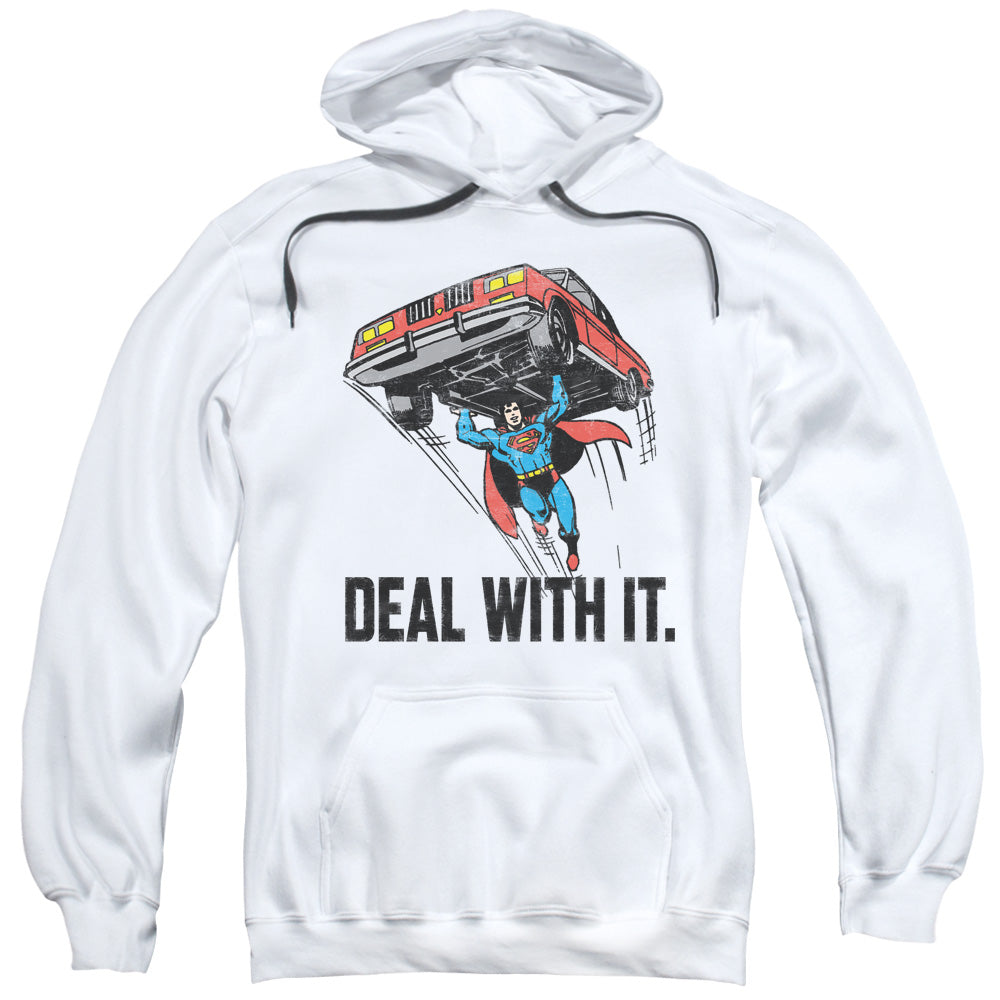 DC Comics Deal With It Mens Hoodie White Officially Licensed