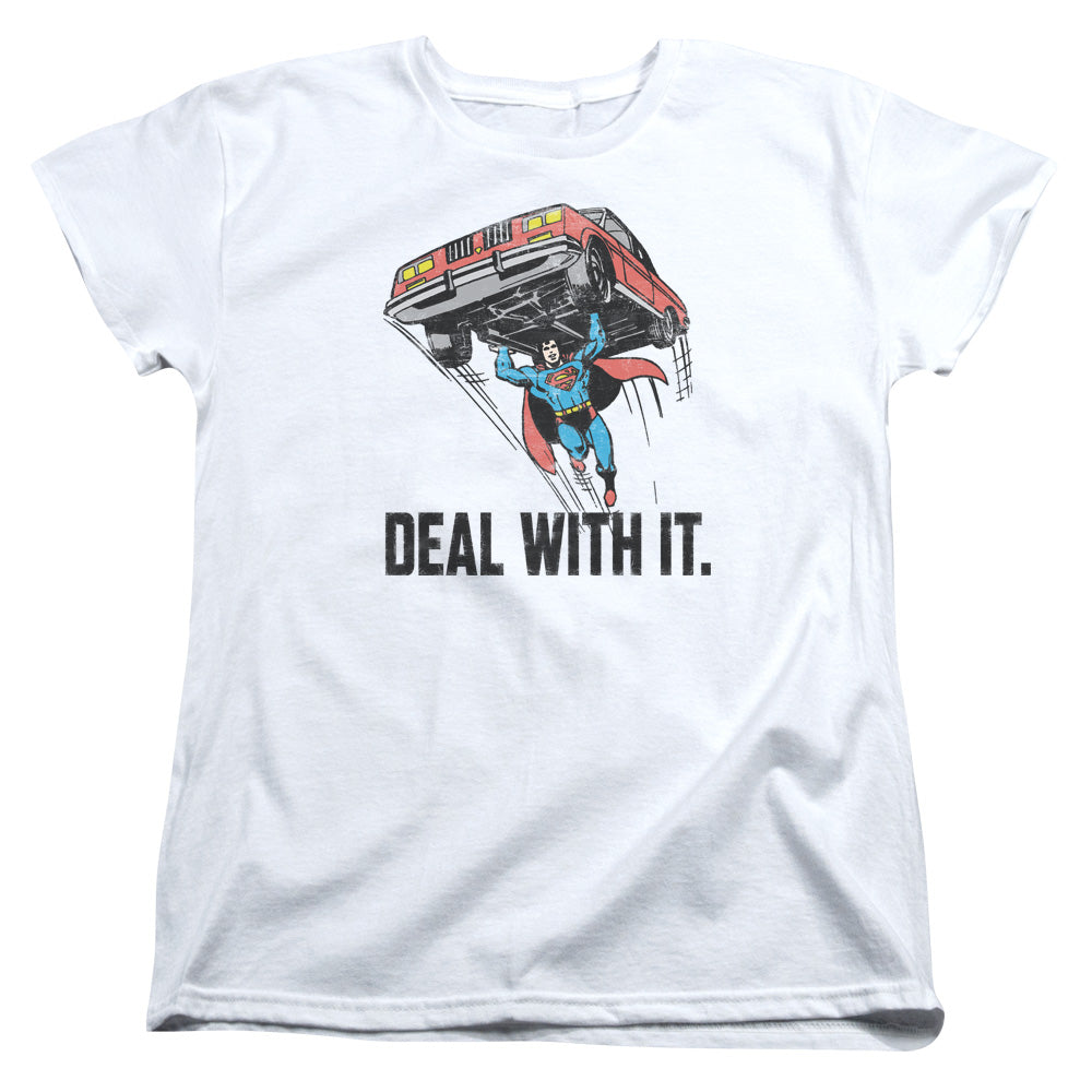 DC Comics Deal With It Womens T Shirt White Officially Licensed