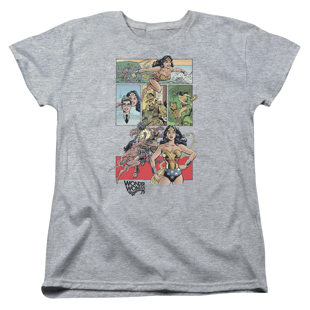 Wonder Woman WW75 Comic Page Womens T Shirt Athletic Heather Officially Licensed