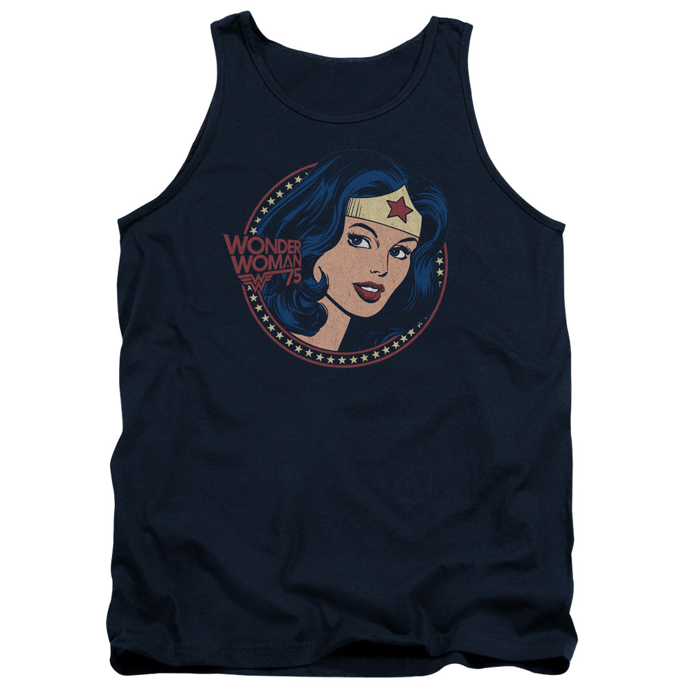 Dc Ww75 Starburst Portrait Mens Tank Top Shirt Navy Officially Licensed