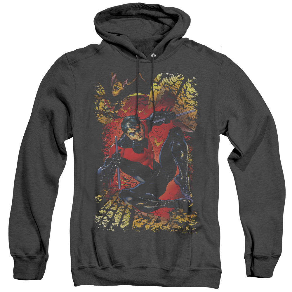 Jla Nightwing #1 Mens Heather Hoodie Black Officially Licensed