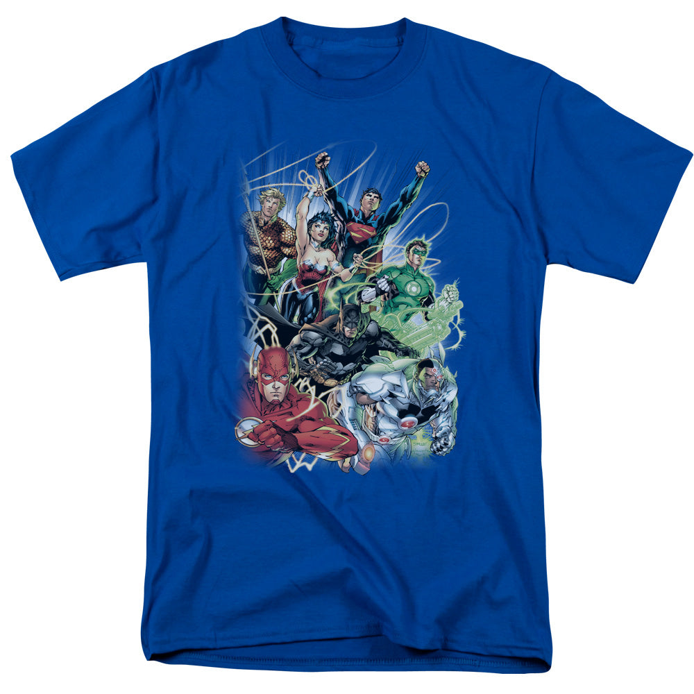 Jla Justice League #1 Mens T Shirt Royal Blue Officially Licensed