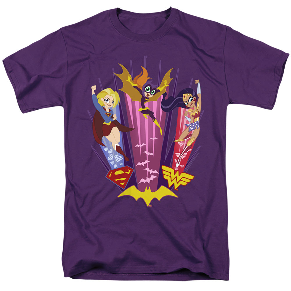 DC Comics Superhero Girls Super Trio Mens T Shirt Purple Officially Licensed
