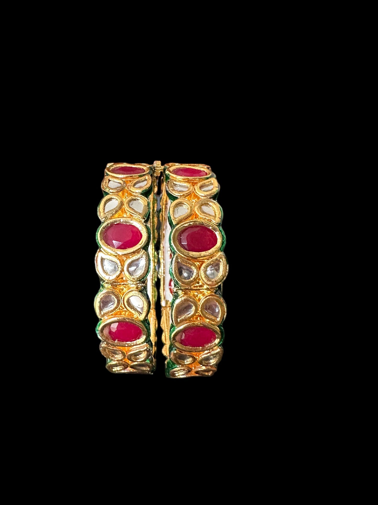 B178 Amelia kundan bangles in red / ruby ( READY TO SHIP )
