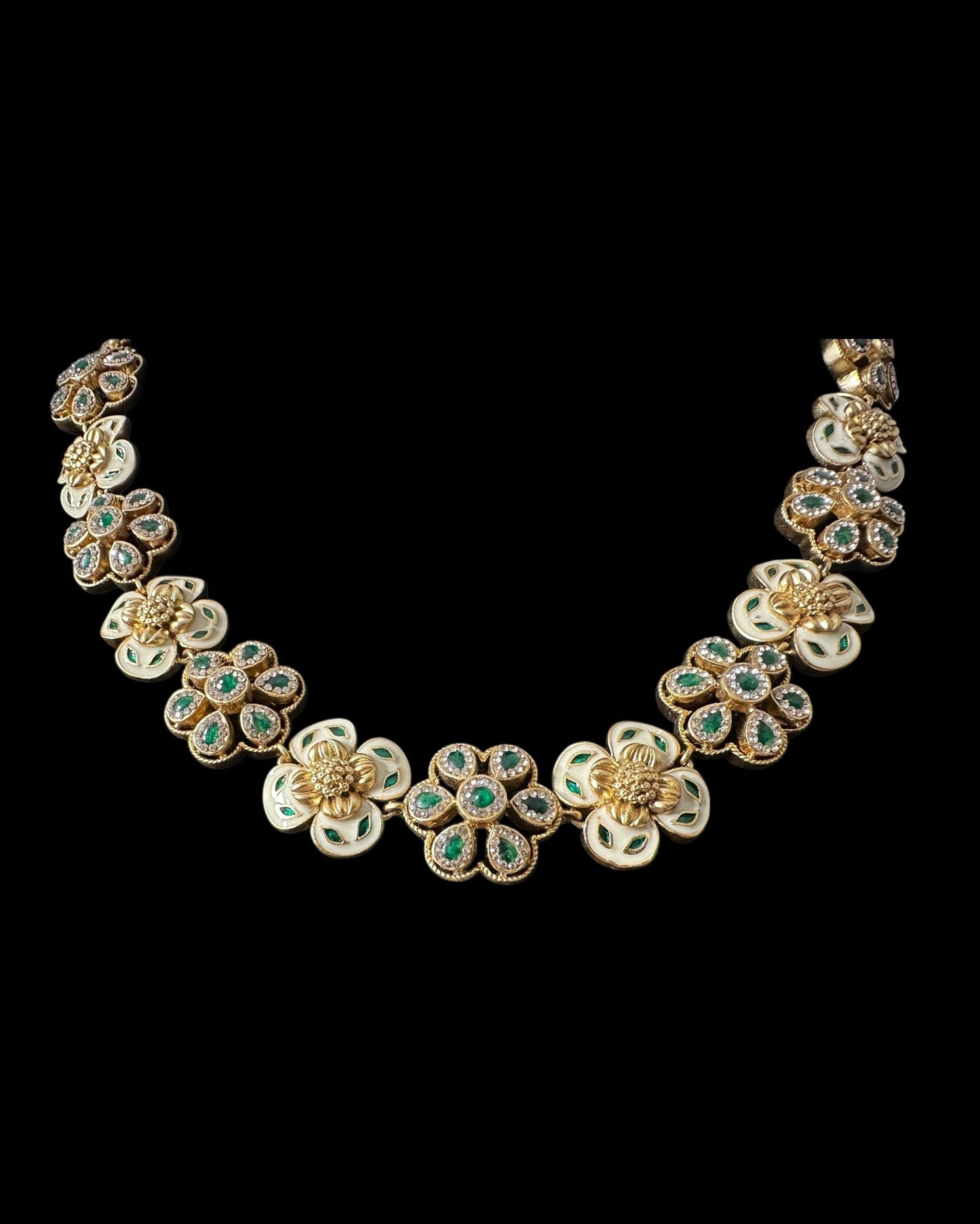 DNS189 meenakari gold plated necklace with jhumka set (READY TO SHIP )