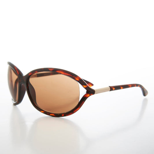 Curved Women's Boho Oversized Vintage Sunglass - Dede