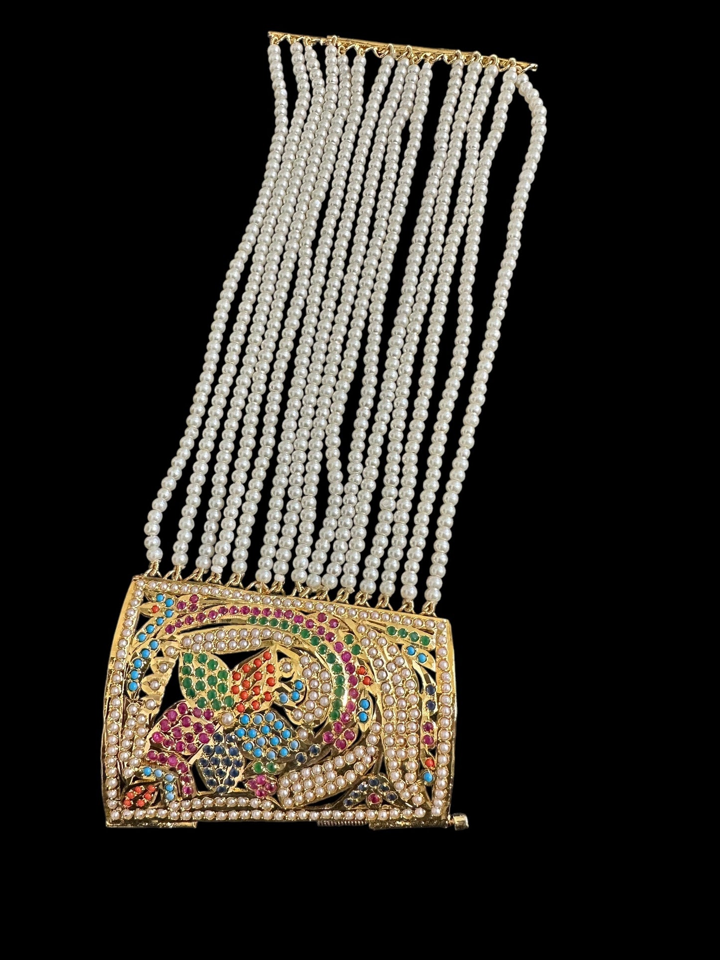 Jadau bahi / bracelet - multicolor / navratan ( SHIPS IN 3 WEEKS )