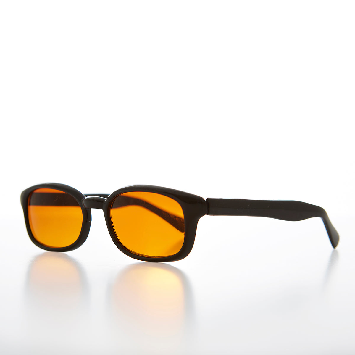 Amber Lens Rectangle Vintage Sunglass - Deluxe