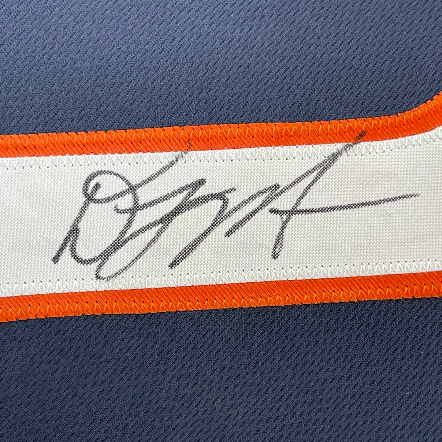 Framed Autographed/Signed D.J. DJ Moore 35x39 Chicago Blue Football Jersey Beckett BAS COA