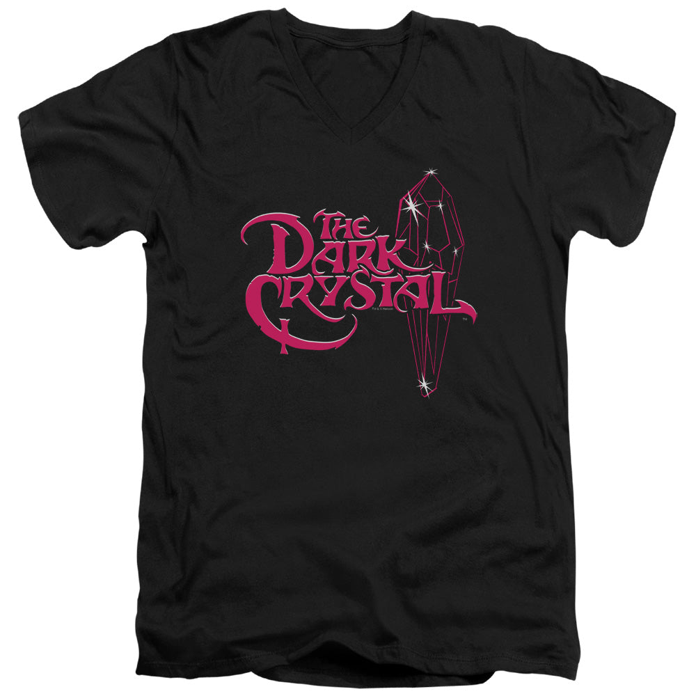 Dark Crystal Bright Logo Mens Slim Fit V Neck T Shirt Black Officially Licensed