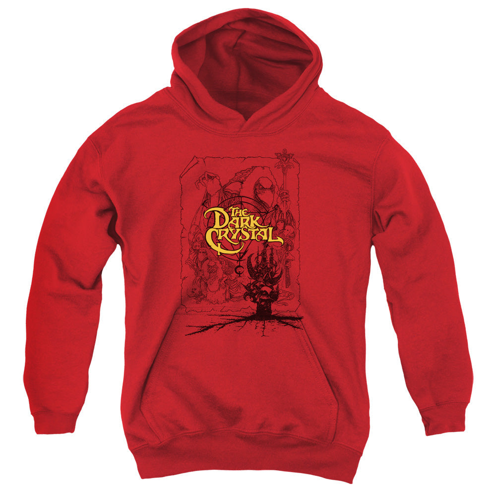 Dark Crystal Poster Lines Kids Youth Hoodie Red Officially Licensed