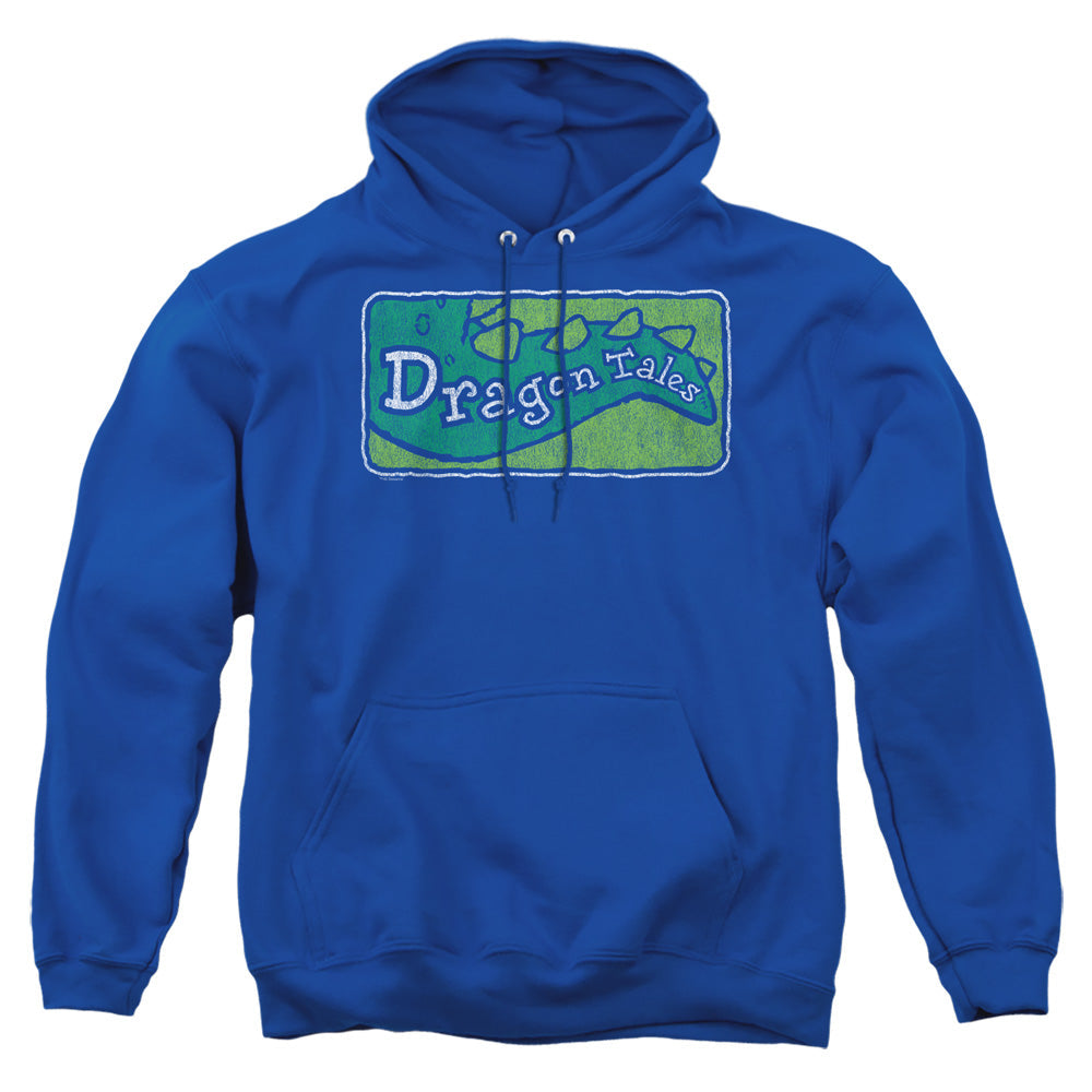 Dragon Tales Logo Distressed Mens Hoodie Royal Blue Officially Licensed