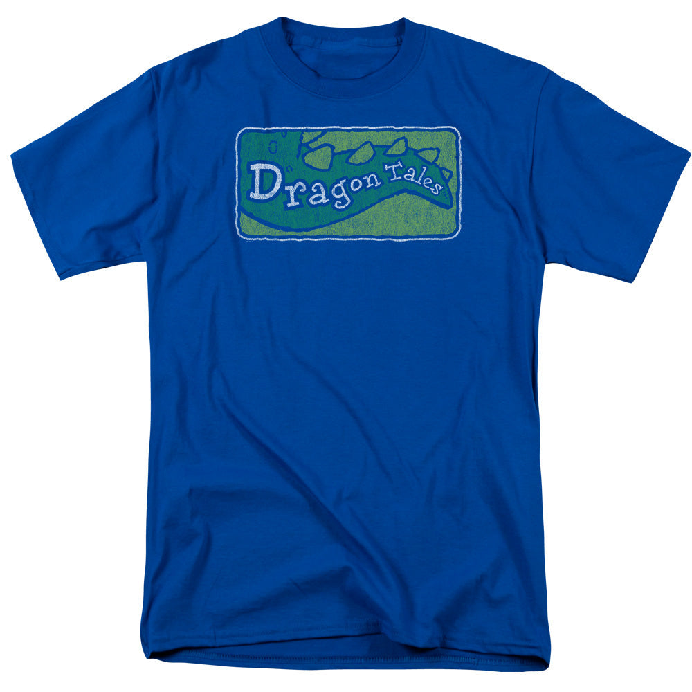 Dragon Tales Logo Distressed Mens T Shirt Royal Blue Officially Licensed