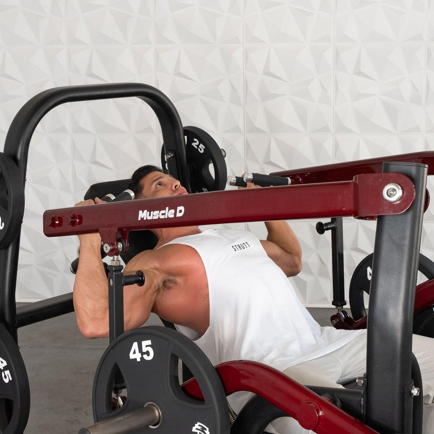 Pro Strength Incline Chest / Shoulder Press - Muscle D Fitness - Adjustable - Plate Loaded - Pec Delt Training