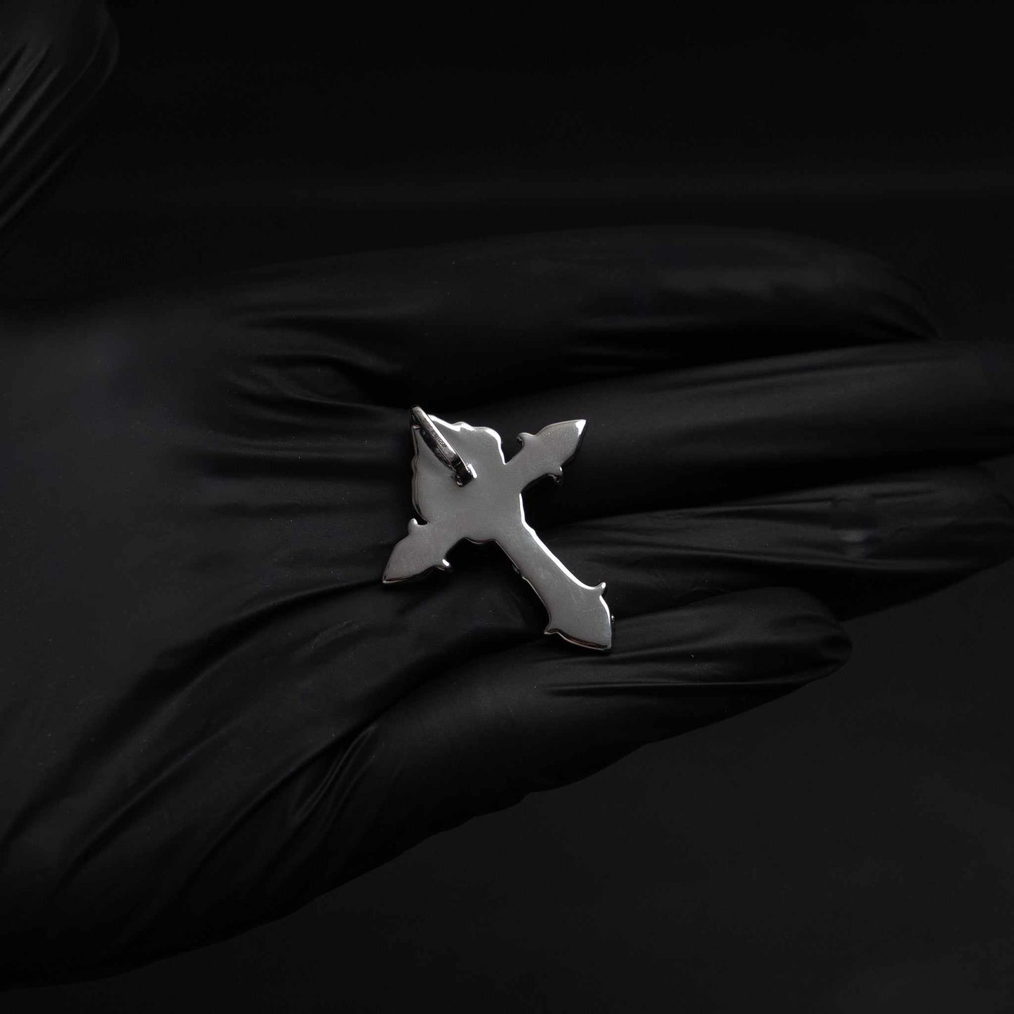 Rose Thorns Moissanite Cross Pendant Solid 925 Sterling Silver