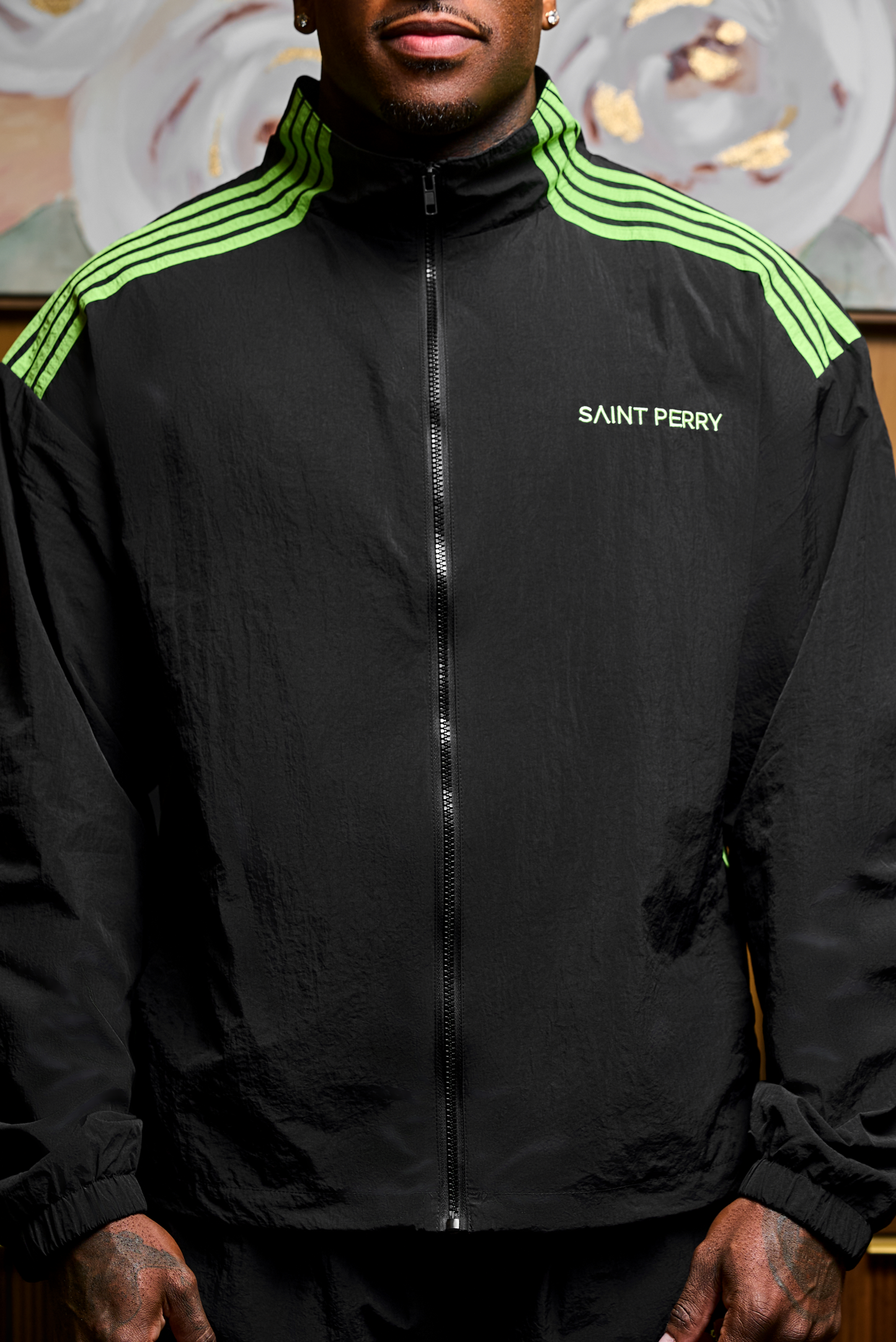 Otis Track Jacket and Pants - Black & Neon