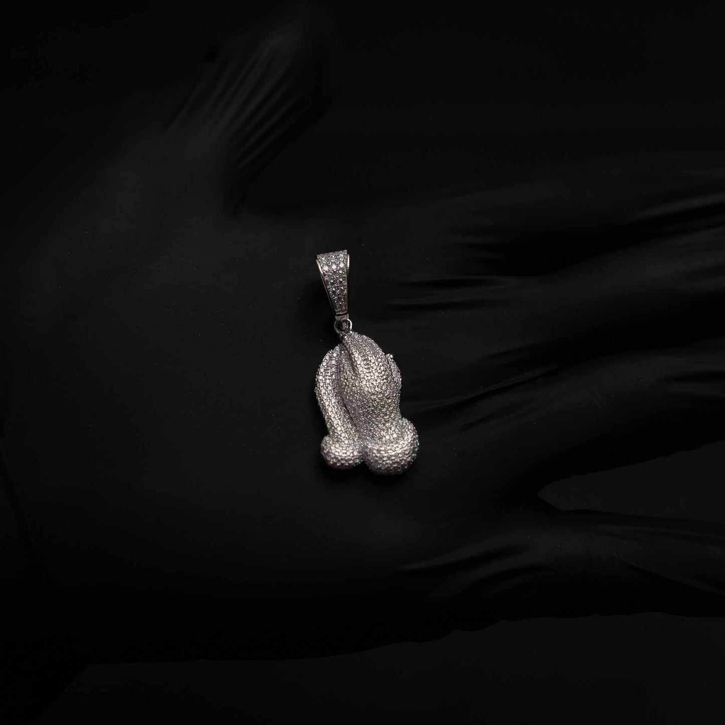 Moissanite 925 Silver Praying Hands Pendant