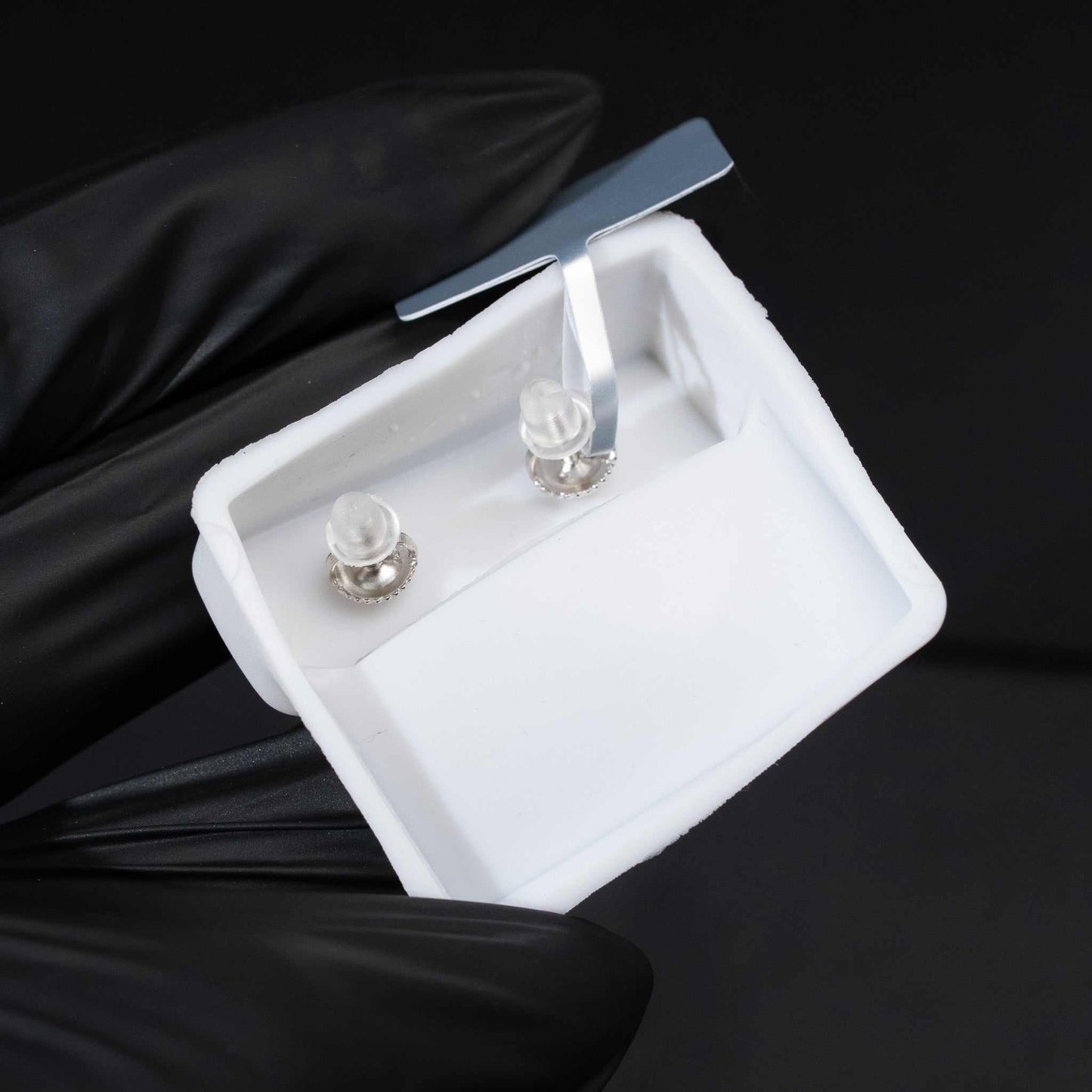 0.5ct Moissanite Round Stud Earrings 925 Sterling Silver Screw Back